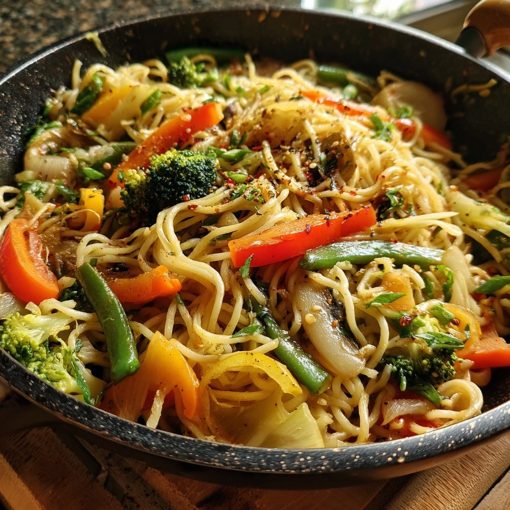 Kalorienarme Nudelpfanne