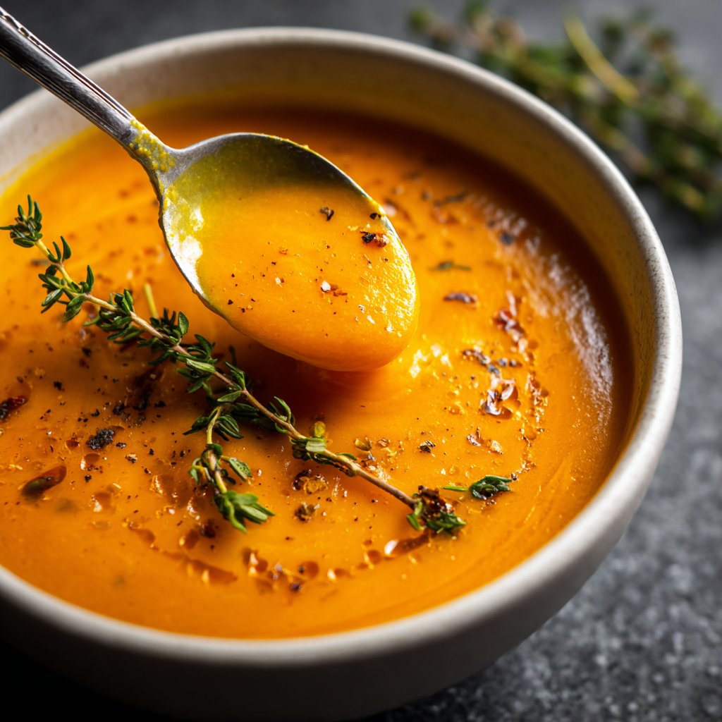 Kürbissuppe mit Thymian