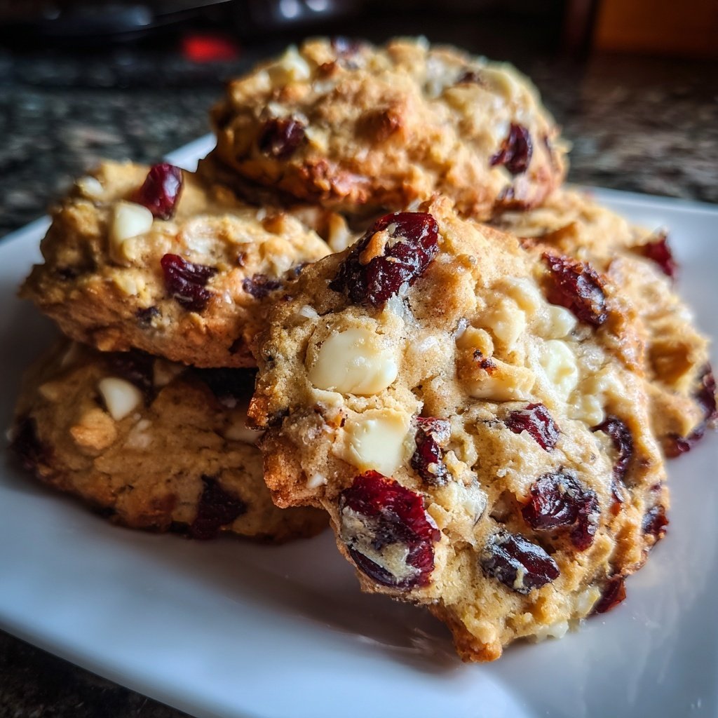 Cookies mit weißer Schokolade und Cranberries
