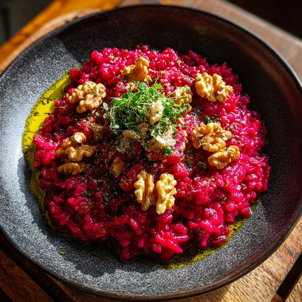 Rote-Bete-Risotto mit Walnüssen